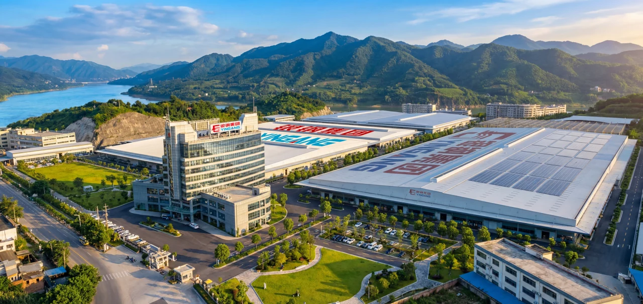 Aerial view of YINGANG Group factory campus in Chongqing